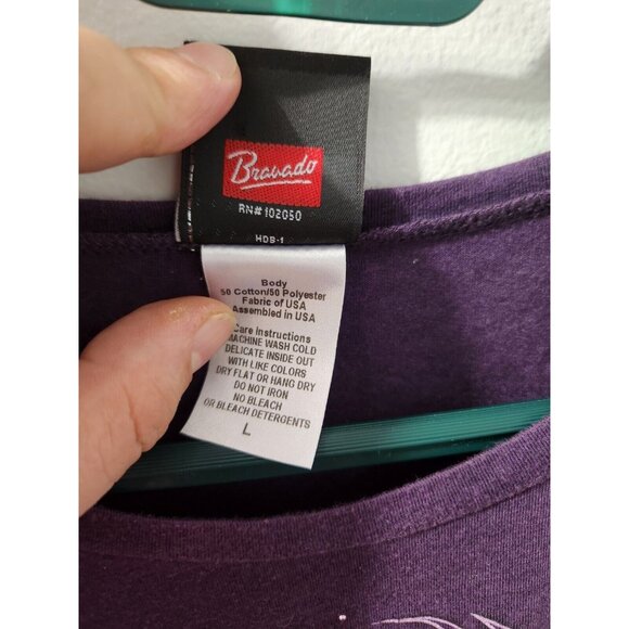 Harley Davidson Women Long Sleeves T-Shirt Purple Size Large Quebec Local Dealer - Picture 4 of 10